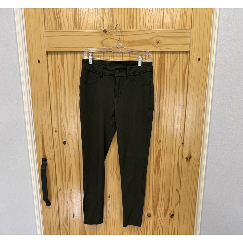 Seven7 Jegging Pants Womens 6 Green Skinny Knit Stretch‎ Pull On Logo Pockets